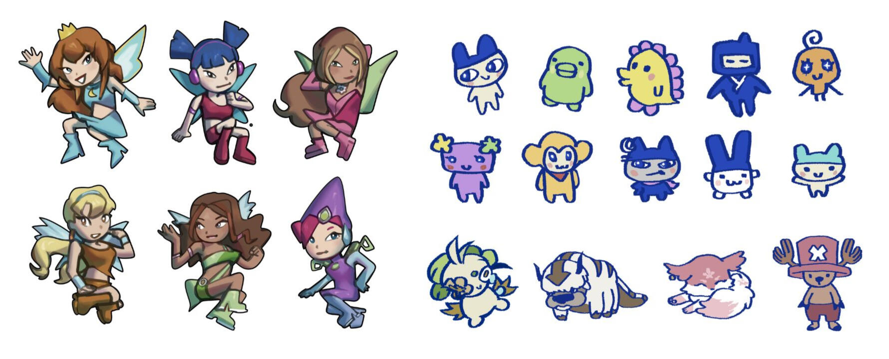 Winx Club, Tamagochi, Ghibli, One Piece, Original Character.