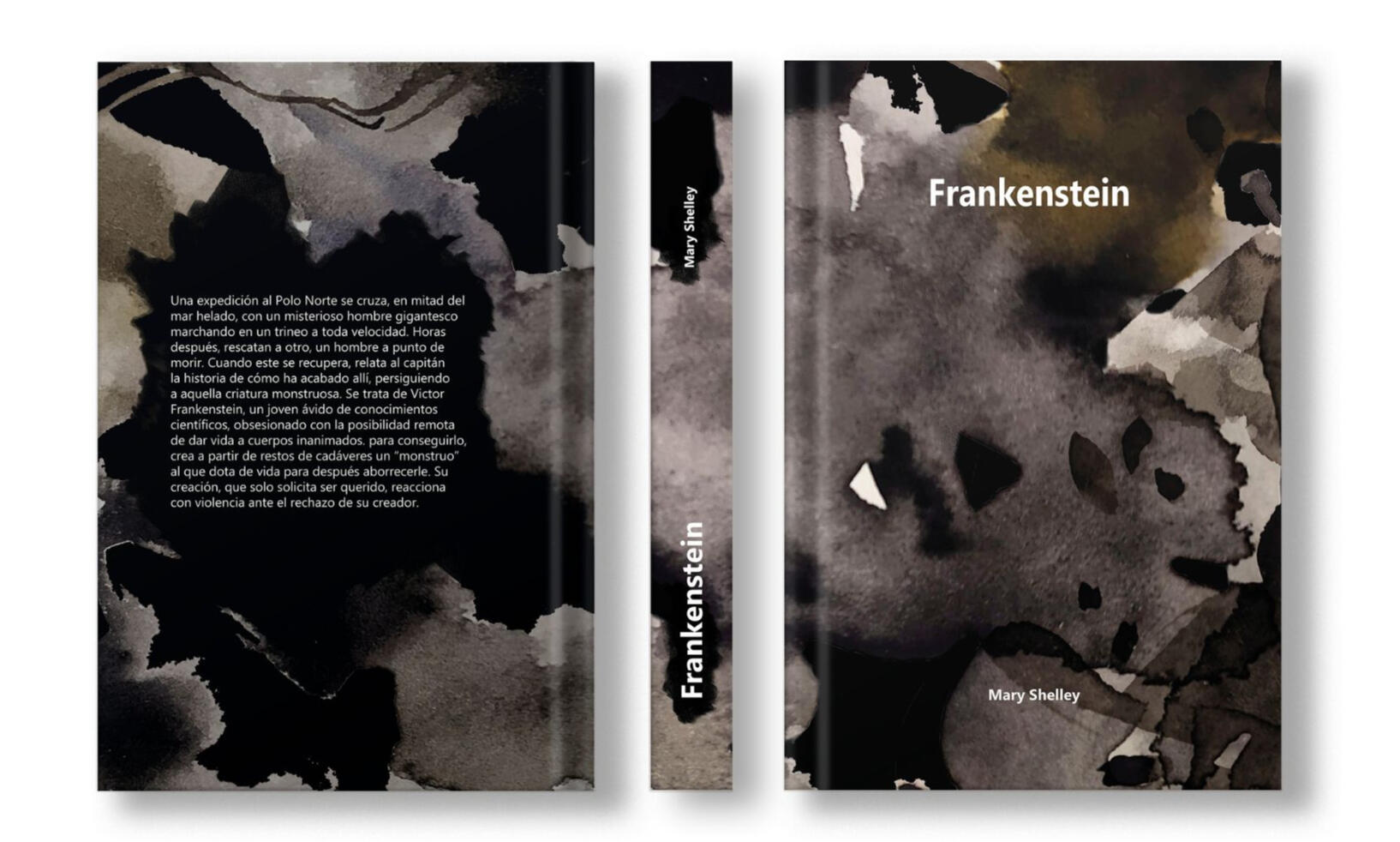 Book cover for Frankestein by Mary Shelley.
